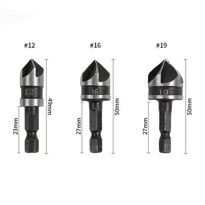 🔩✨ Försänkningsborrsats i högkolstål – 5-skärs design & 82° spets för trä och metall 🛠️⚡
