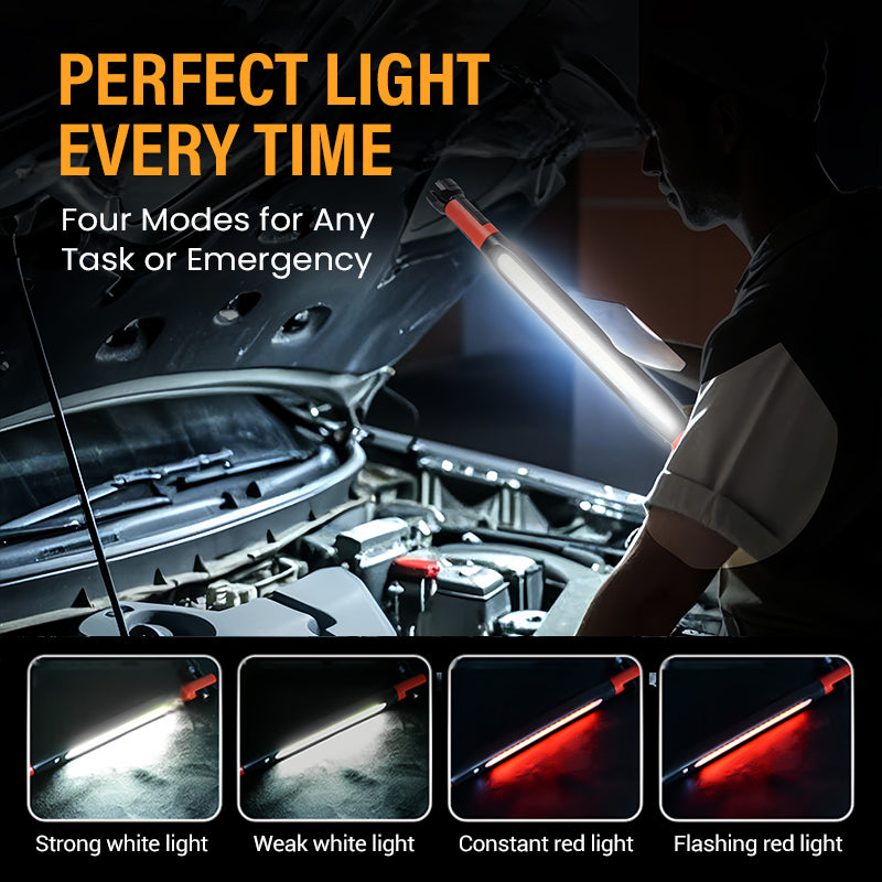 ⚡🔦 3000LM LED-arbetslampa – magnetisk bas, krok & 5200mAh batteri för bilreparationer, hantverk och utomhusbruk 🔋✨