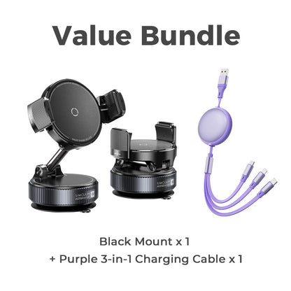 📱🧲 50 % RABATT NU! – Magnetisk bilhållare med vakuumsugkopp, N55 & 1080° rotation 🚗