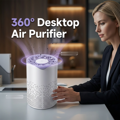 360° skrivbordsluftrenare med USB-strömförsörjning