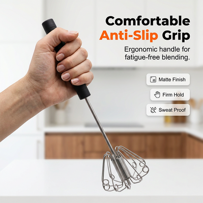 🥚✨ Halvautomatisk handvisp i rostfritt stål – snabb, enkel och ergonomisk vispning 🍰