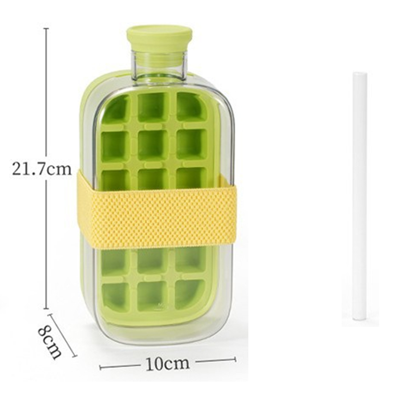 🧊🍶🧊 Upptäck ett nytt sätt att njuta av sommardrycker – tryck bara, så faller isbitarna ut automatiskt! ❄ 2‑in‑1 Ice Maker Bottle – chilled water, no messy trays