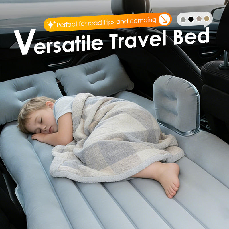 🛏️🚗 Uppblåsbar luftmadrass för bilen – mjuk och stödjande, komplett set med pump och kuddar 🌙✨