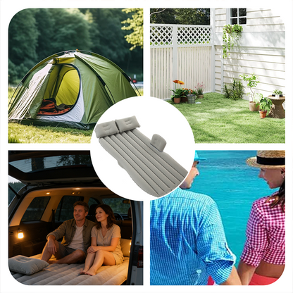 🛏️🚗 Uppblåsbar luftmadrass för bilen – mjuk och stödjande, komplett set med pump och kuddar 🌙✨