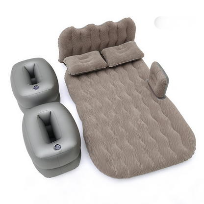 🛏️🚗 Uppblåsbar luftmadrass för bilen – mjuk och stödjande, komplett set med pump och kuddar 🌙✨
