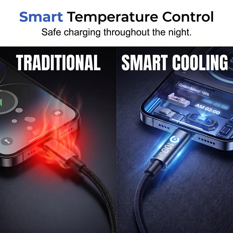 🔌⚡ Type-C till Type-C snabbladdningskabel – 100W, automatisk strömavstängning & förstärkt trippelstruktur 🔋✨