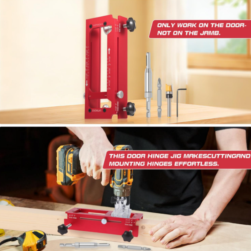 🔧📐 Justerbares Gangfräswerkzeug – Komplettset aus 6061-Aluminium mit verstellbarer Länge & Tiefe 🚪✨