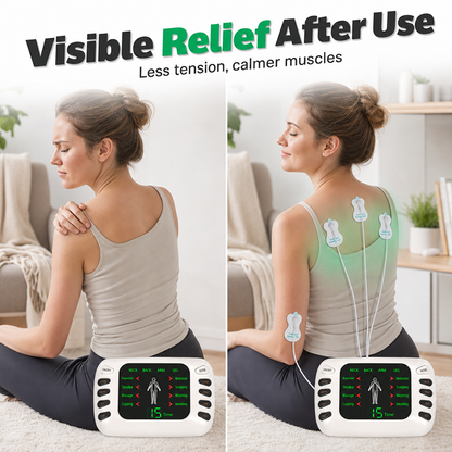 ⚡ 50% RABATT NU! Portabel elektrisk massageapparat – dubbel utgång, smidig & kompakt – lindra trötthet och spänningar i nacke, rygg, armar och ben 💆‍♀️✨