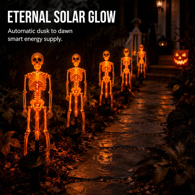 🎃💡 Solcellsdrivna skelettlampor för marken – lyser i mörkret, solcellsdrivna, enkla att installera. Perfekta för spökiga trädgårdar, verandor och gångvägar! 👻🪦✅