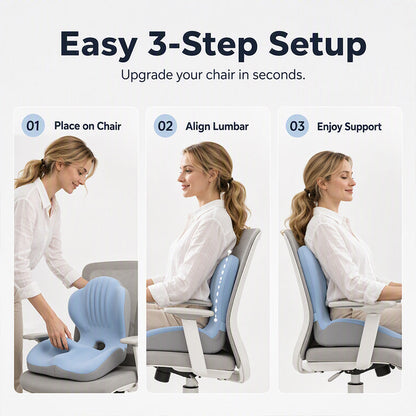 🪑✨ Ergonomisk sittdyna i memoryskum med ryggstöd – bekväm och stödjande för hemmet, kontoret och bilen 💺🛡️