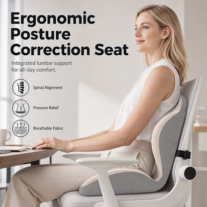 🪑✨ Ergonomisk sittdyna i memoryskum med ryggstöd – bekväm och stödjande för hemmet, kontoret och bilen 💺🛡️