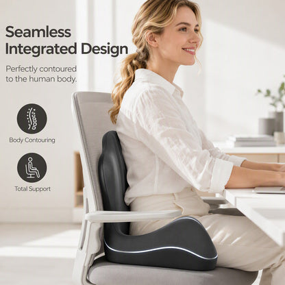 🪑✨ Ergonomisk sittdyna i memoryskum med ryggstöd – bekväm och stödjande för hemmet, kontoret och bilen 💺🛡️