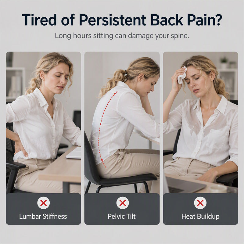 🪑✨ Ergonomisk sittdyna i memoryskum med ryggstöd – bekväm och stödjande för hemmet, kontoret och bilen 💺🛡️