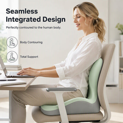 🪑✨ Ergonomisk sittdyna i memoryskum med ryggstöd – bekväm och stödjande för hemmet, kontoret och bilen 💺🛡️
