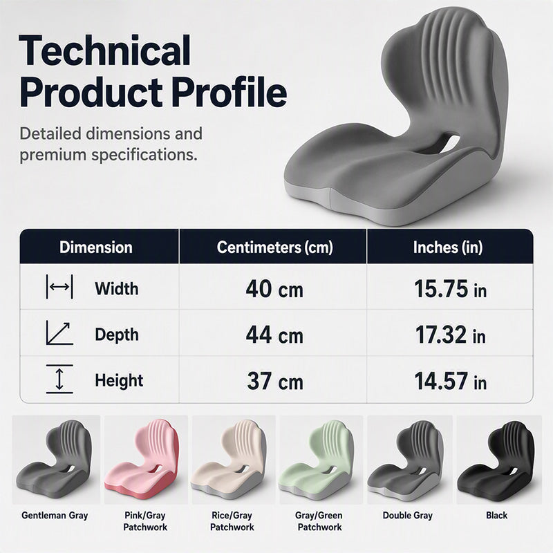 🪑✨ Ergonomisk sittdyna i memoryskum med ryggstöd – bekväm och stödjande för hemmet, kontoret och bilen 💺🛡️