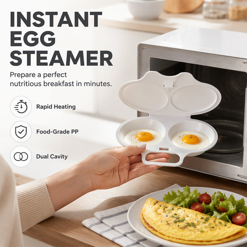 🍳🥚 Smart äggpocherare för mikrovågsugn med lock – perfekta pocherade ägg på bara några minuter ✨