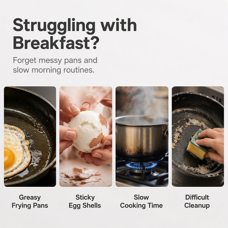 🍳🥚 Smart äggpocherare för mikrovågsugn med lock – perfekta pocherade ägg på bara några minuter ✨