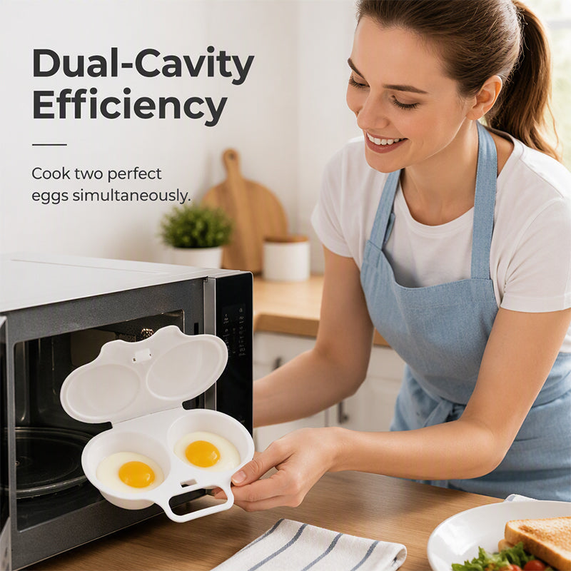 🍳🥚 Smart äggpocherare för mikrovågsugn med lock – perfekta pocherade ägg på bara några minuter ✨