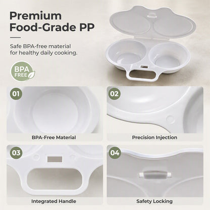 🍳🥚 Smart äggpocherare för mikrovågsugn med lock – perfekta pocherade ägg på bara några minuter ✨