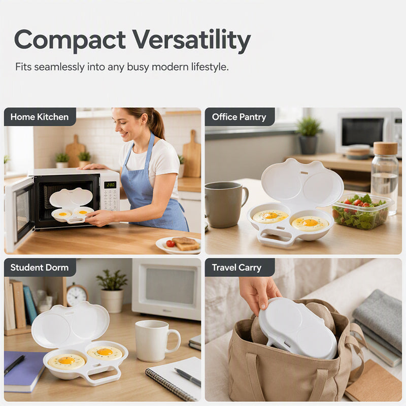 🍳🥚 Smart äggpocherare för mikrovågsugn med lock – perfekta pocherade ägg på bara några minuter ✨