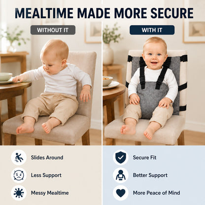 👶 Tryggare måltider överallt – bärbar säkerhetssele för barnstolar hemma och på resan