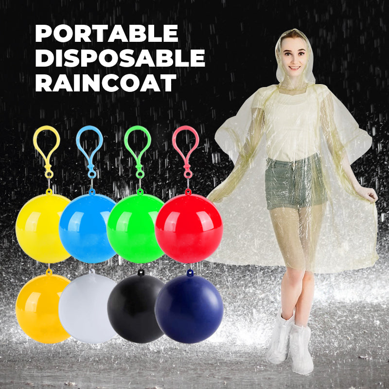 ☔ 50 % RABATT + KÖP 1 – FÅ 1 GRATIS! 🌧️ Mini-Regnponcho i Bollformat – Portabel, Vattentät & Perfekt För Resor och Utomhusbruk 🎒✨