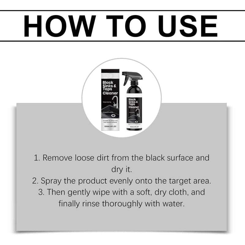 🚿 50% RABATT NU! Kalkborttagningsspray för svarta handfat och kranar – kalklösande, ytvänlig & förebygger avlagringar – perfekt för badrum, kök och duschytor ✨🧽