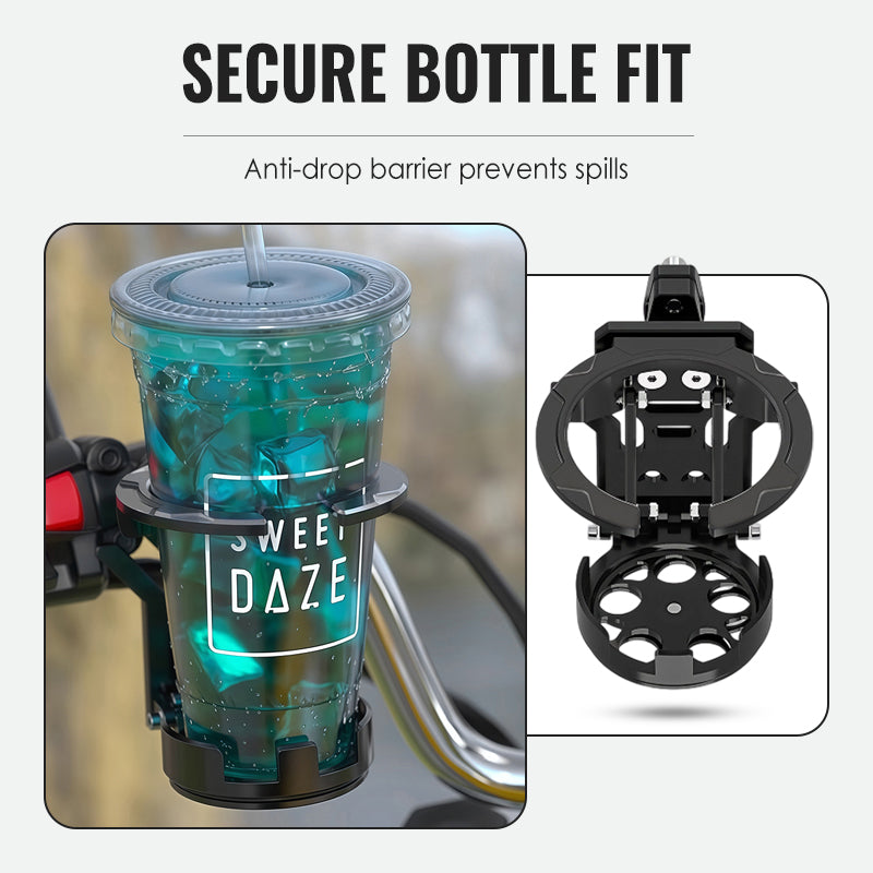 🚲💧 Roterande flaskhållare för cykel – vikbar, 360° rotation & fallskydd för aktiva dagar ✨