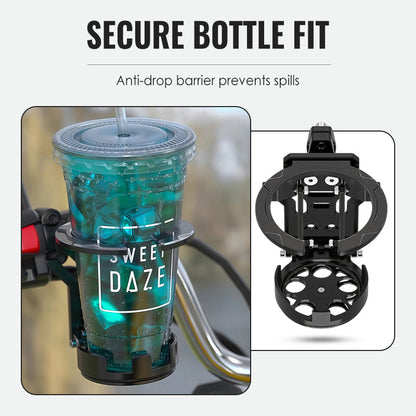 🚲💧 Roterande flaskhållare för cykel – vikbar, 360° rotation & fallskydd för aktiva dagar ✨