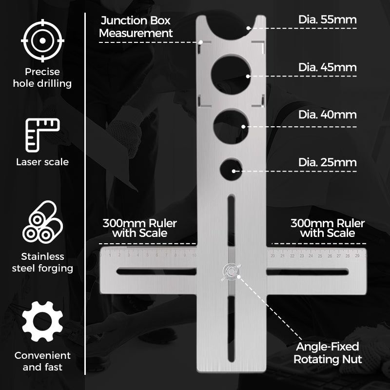 🔧📐 Justerbar Hålmall för Kakel & Keramik – Rostfritt Stål för Stabil Positionering och Precisionsborrning ✨🛠️