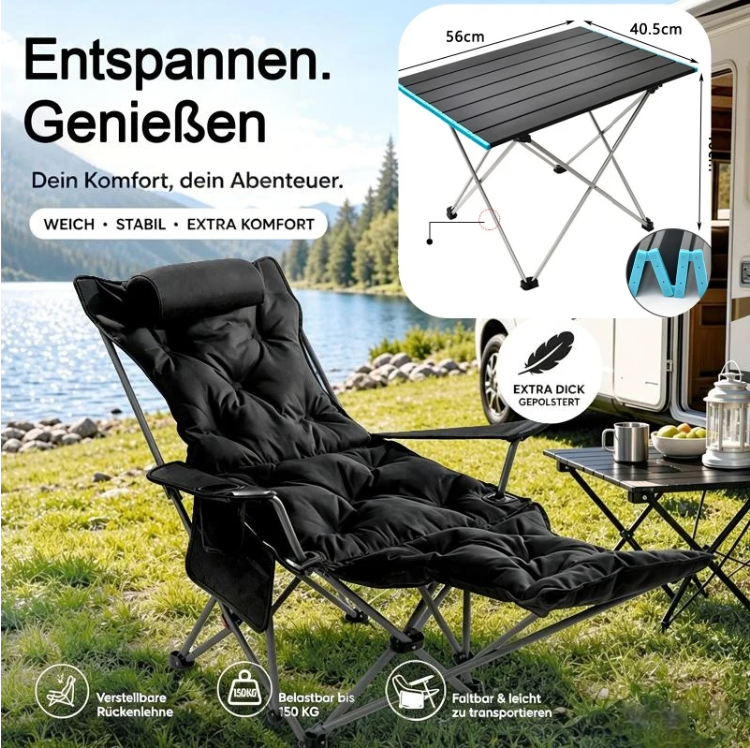 🪑🏕️ Bärbar justerbar hopfällbar stol för utomhusbruk – lätt, stabil & mångsidig för trädgård, camping, strand och terrass ✨🌿