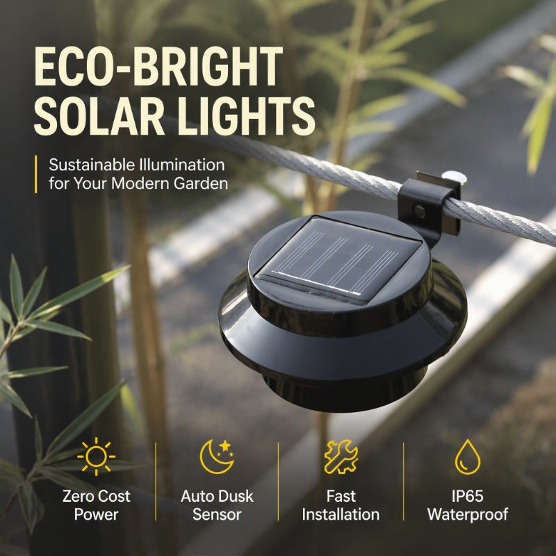 🌙☀️ Solcellsdriven utomhuslampa med 3 LED – vattentät, kabelfri och enkel att installera ✨