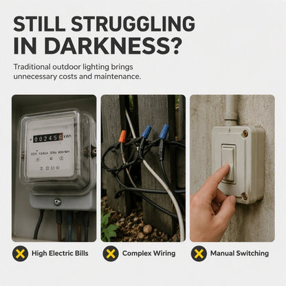 🌙☀️ Solcellsdriven utomhuslampa med 3 LED – vattentät, kabelfri och enkel att installera ✨