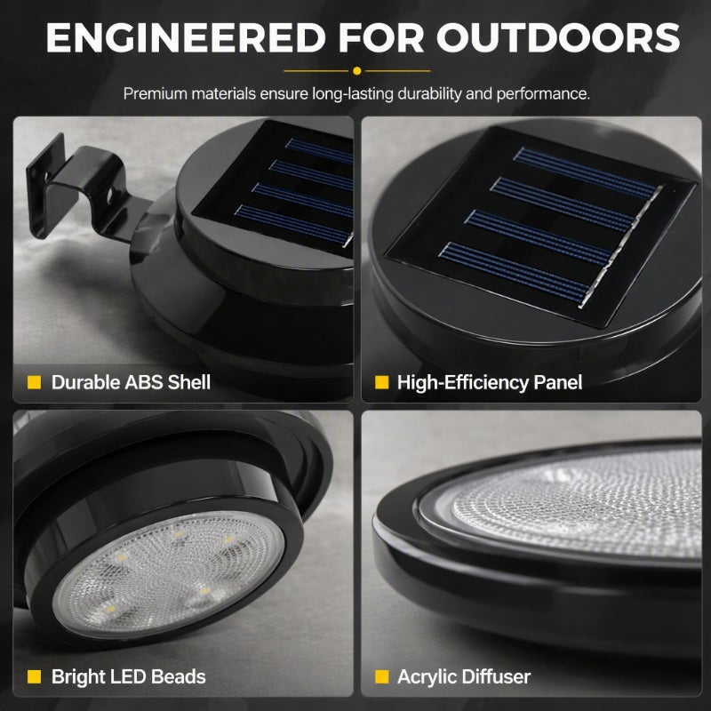 🌙☀️ Solcellsdriven utomhuslampa med 3 LED – vattentät, kabelfri och enkel att installera ✨