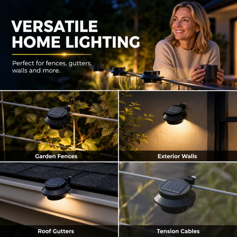 🌙☀️ Solcellsdriven utomhuslampa med 3 LED – vattentät, kabelfri och enkel att installera ✨