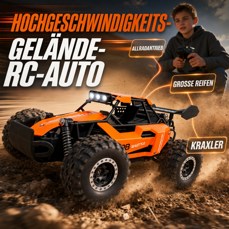 🏎️🔥 Höghastighets RC-bil med fyrhjulsdrift – kraftfull terrängkörning för spännande äventyr 🚙✨