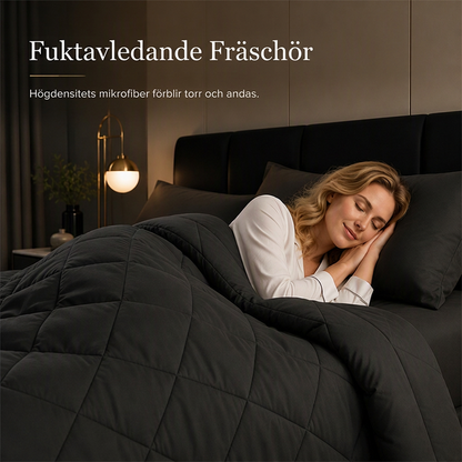 🛏️✨ 3-delat vadderat täckset med örngott – molnlik komfort, diamantkvistring och fukttålig mikrofiber 💤