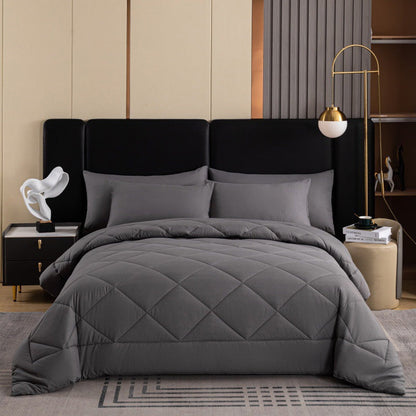 🛏️✨ 3-delat vadderat täckset med örngott – molnlik komfort, diamantkvistring och fukttålig mikrofiber 💤