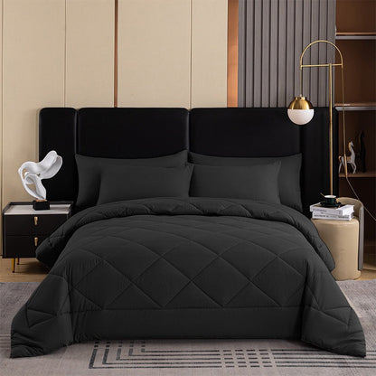 🛏️✨ 3-delat vadderat täckset med örngott – molnlik komfort, diamantkvistring och fukttålig mikrofiber 💤