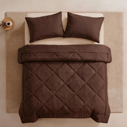 🛏️✨ 3-delat vadderat täckset med örngott – molnlik komfort, diamantkvistring och fukttålig mikrofiber 💤