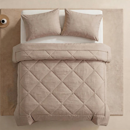 🛏️✨ 3-delat vadderat täckset med örngott – molnlik komfort, diamantkvistring och fukttålig mikrofiber 💤