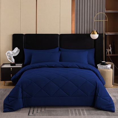 🛏️✨ 3-delat vadderat täckset med örngott – molnlik komfort, diamantkvistring och fukttålig mikrofiber 💤
