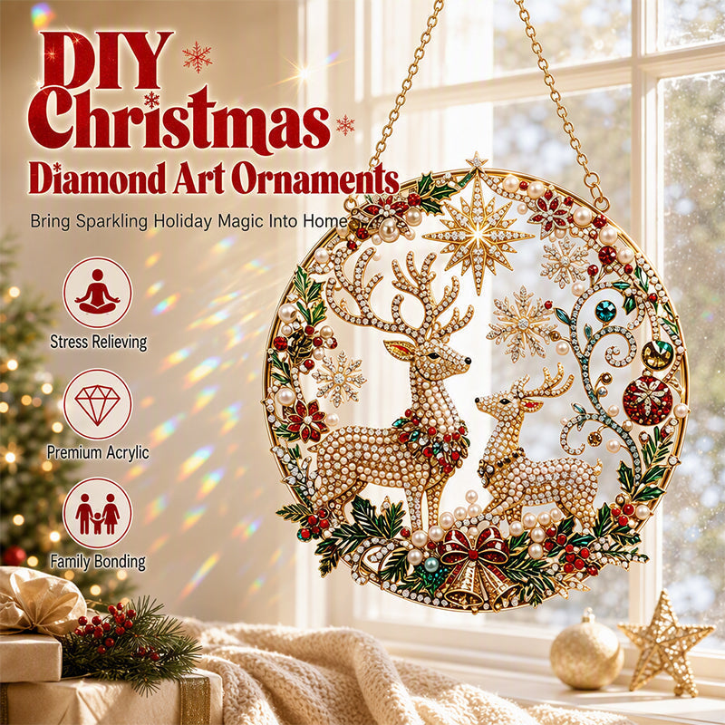 🎄✨ DIY-kit med pärlkonst för juldekorationer – diamant- och pärlkonst med glittrande ljusreflektioner 💎