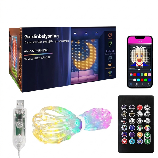 💡🌈 Vattentåliga LED-gardinljusslingor – appstyrning, musiksynk & anpassningsbara ljuseffekter för fest, trädgård och hem ✨🏠