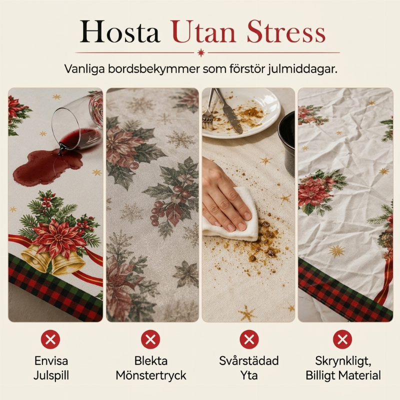 🎄✨ Vattentät julbordsduk – skyddar bordet mot fläckar, spill och vardagens slitage 🏠❤️