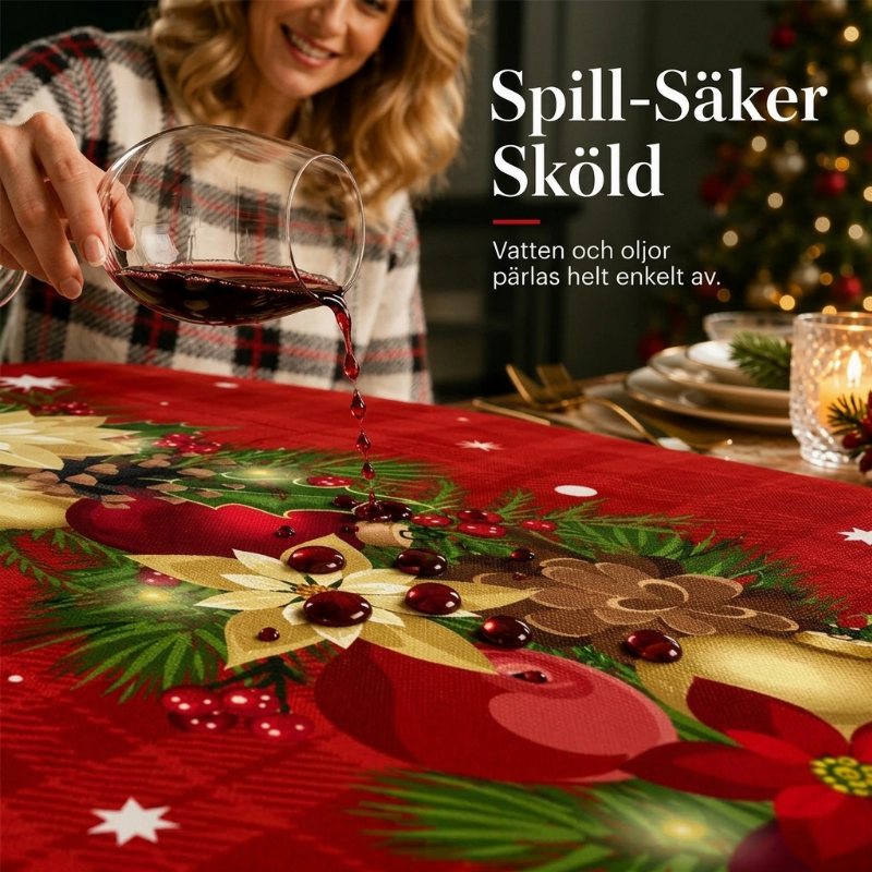 🎄✨ Vattentät julbordsduk – skyddar bordet mot fläckar, spill och vardagens slitage 🏠❤️