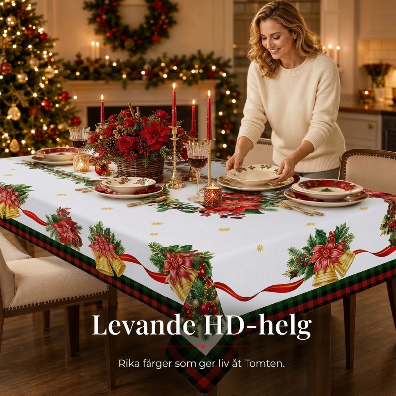 🎄✨ Vattentät julbordsduk – skyddar bordet mot fläckar, spill och vardagens slitage 🏠❤️