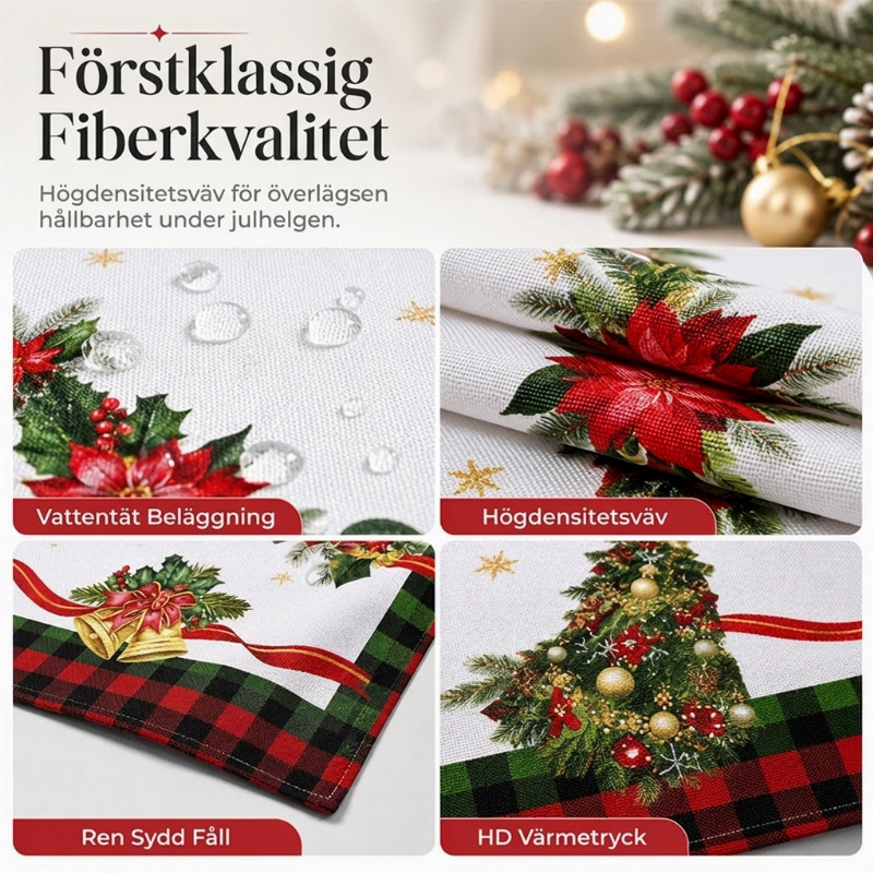 🎄✨ Vattentät julbordsduk – skyddar bordet mot fläckar, spill och vardagens slitage 🏠❤️