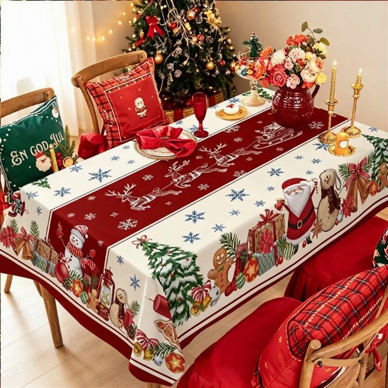 🎄✨ Vattentät julbordsduk – skyddar bordet mot fläckar, spill och vardagens slitage 🏠❤️
