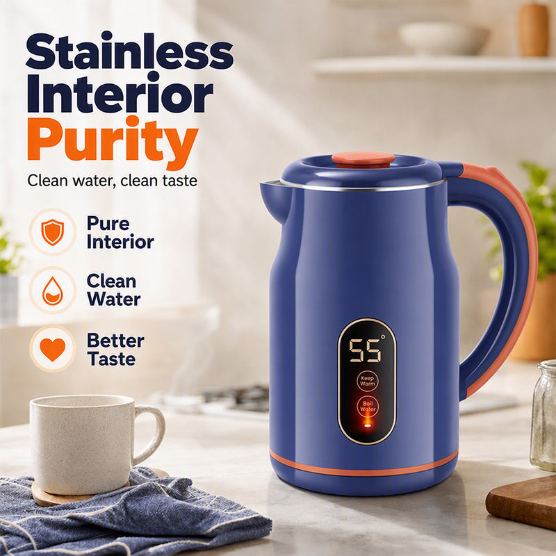 ☕✨ Elektrisk vattenkokare med smart temperaturkontroll – snabb uppvärmning, digital temperaturdisplay & 3,0 L kapacitet 🔥🏠